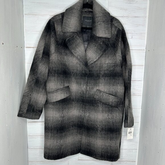 NWT Marc New York Oversized Jacket Emma Brushed Wool Blend Plaid Coat Size 10 - Picture 3 of 16